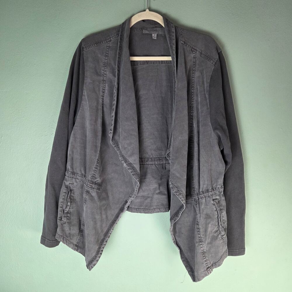 Torrid Womens 3X Grey Open Front Drape Jacket Layering Grunge Dark Feminine